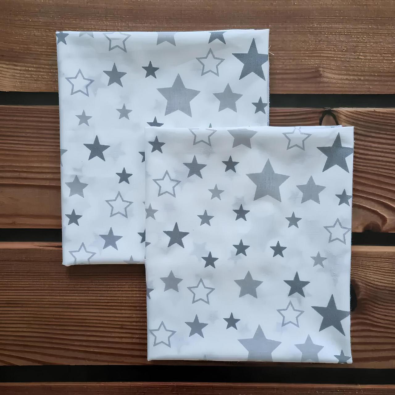 Пеленка детская BST из натуральной хлопковой ткани 2 шт. 90х80 см Серый на белом (2172888765)