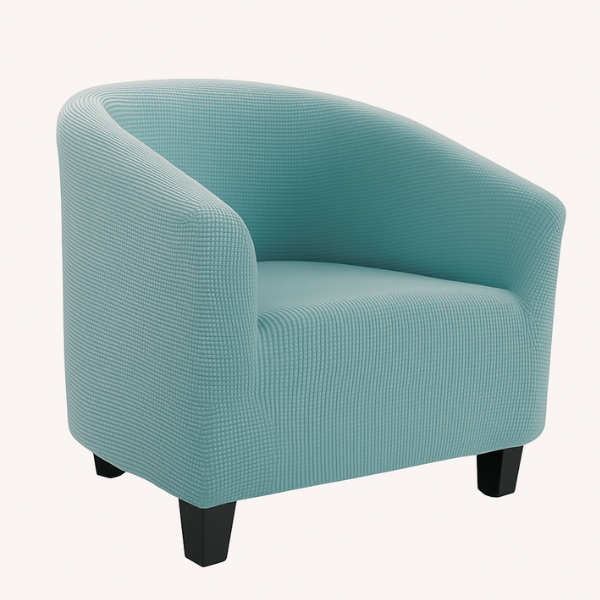 Чохол на крісло з округлою спинкою Slavich з трикотажу-жаккардау 70х70 см Ментоловий (1442)