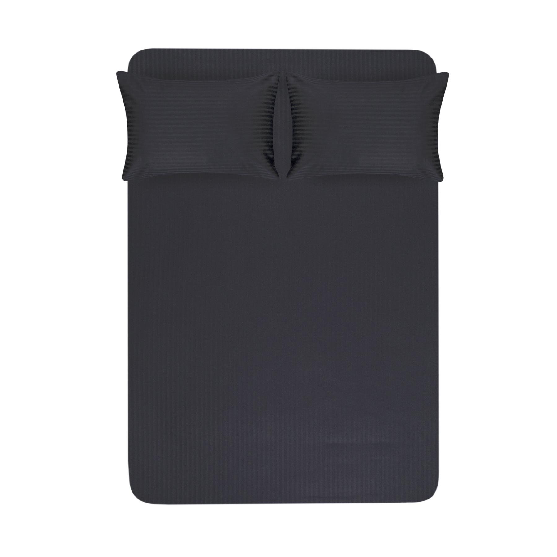 Комплект постільної білизни Lotus Готель страйп сатин 1x1 євро 160x200/25 см Чорний (svt-2000022343701) - фото 3 Комплект постільної білизни Lotus Готель страйп сатин 1x1 євро 160x200/25 см Чорний (svt-2000022343701) - фото 3