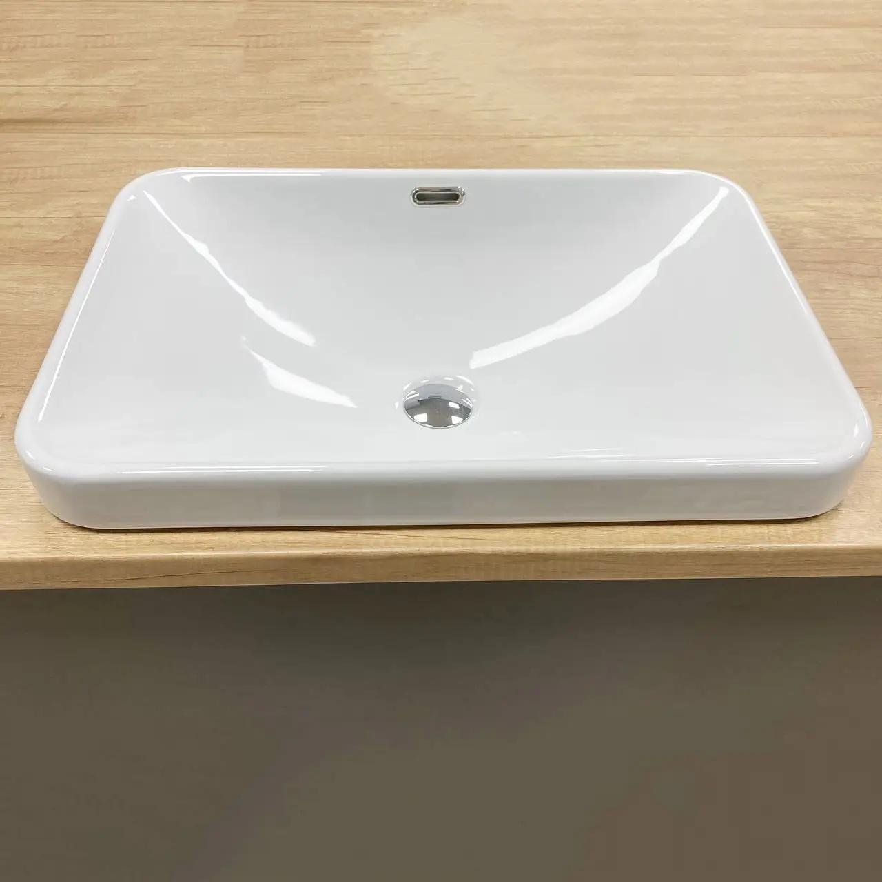 Раковина врезная VBI Bitritto M прямоугольная 600x410 мм Белый (RM-VBI-018025) - фото 4 Раковина врезная VBI Bitritto M прямоугольная 600x410 мм Белый (RM-VBI-018025) - фото 4