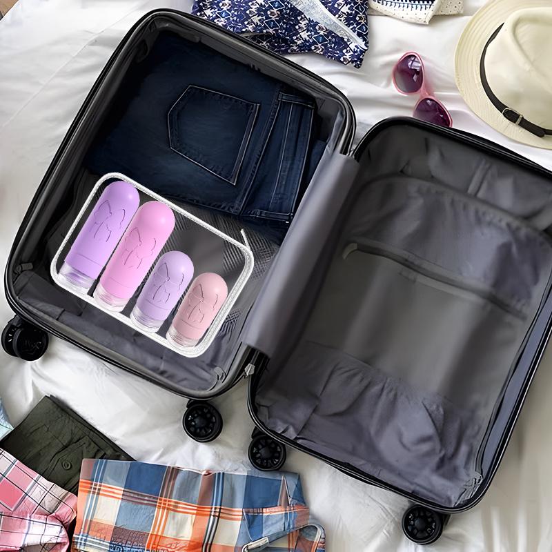 Набор дорожных баночек емкости для путешествий силиконовые 4 шт. 60 и 90 мл в косметичке Фиолетовый (113_4_0_1С) - фото 9 Набор дорожных баночек емкости для путешествий силиконовые 4 шт. 60 и 90 мл в косметичке Фиолетовый (113_4_0_1С) - фото 9