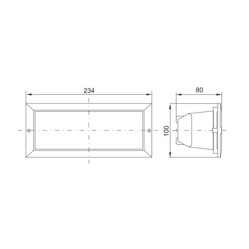 Світильник УЕК НПП3102 60W 230V E27 IP54 прямокутний 234х80х100 мм Білий (LNPP0-3102-1-060-K01) - фото 2