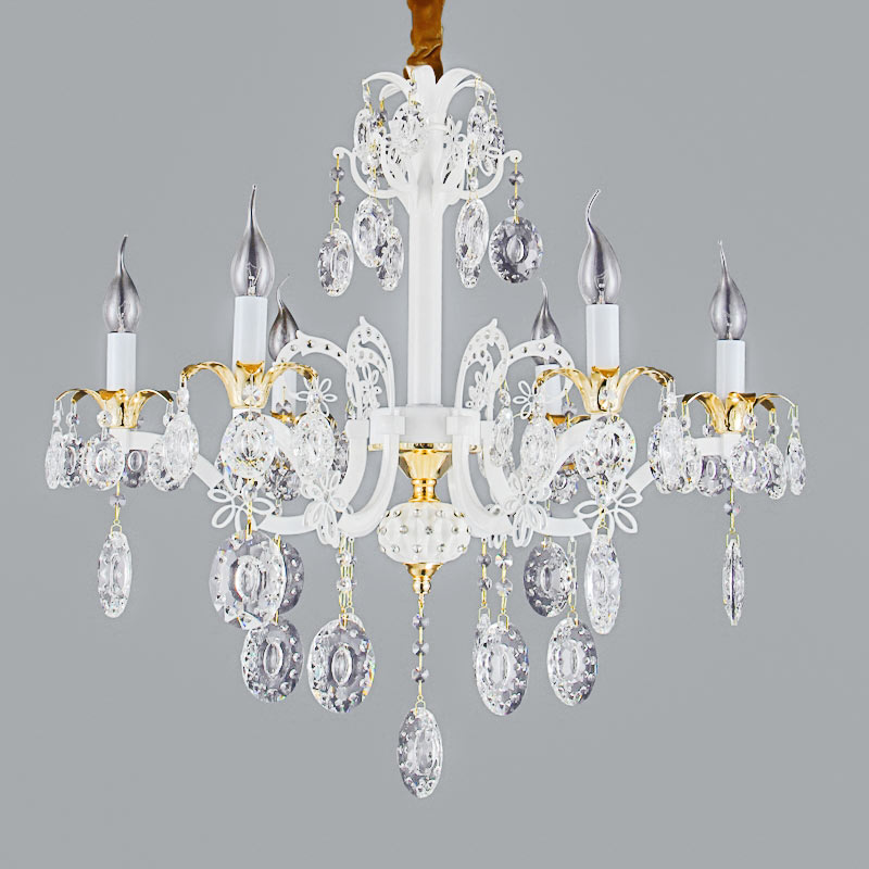 Люстра підвісна кришталева Light House ES-15542/6 на шість ламп Білий