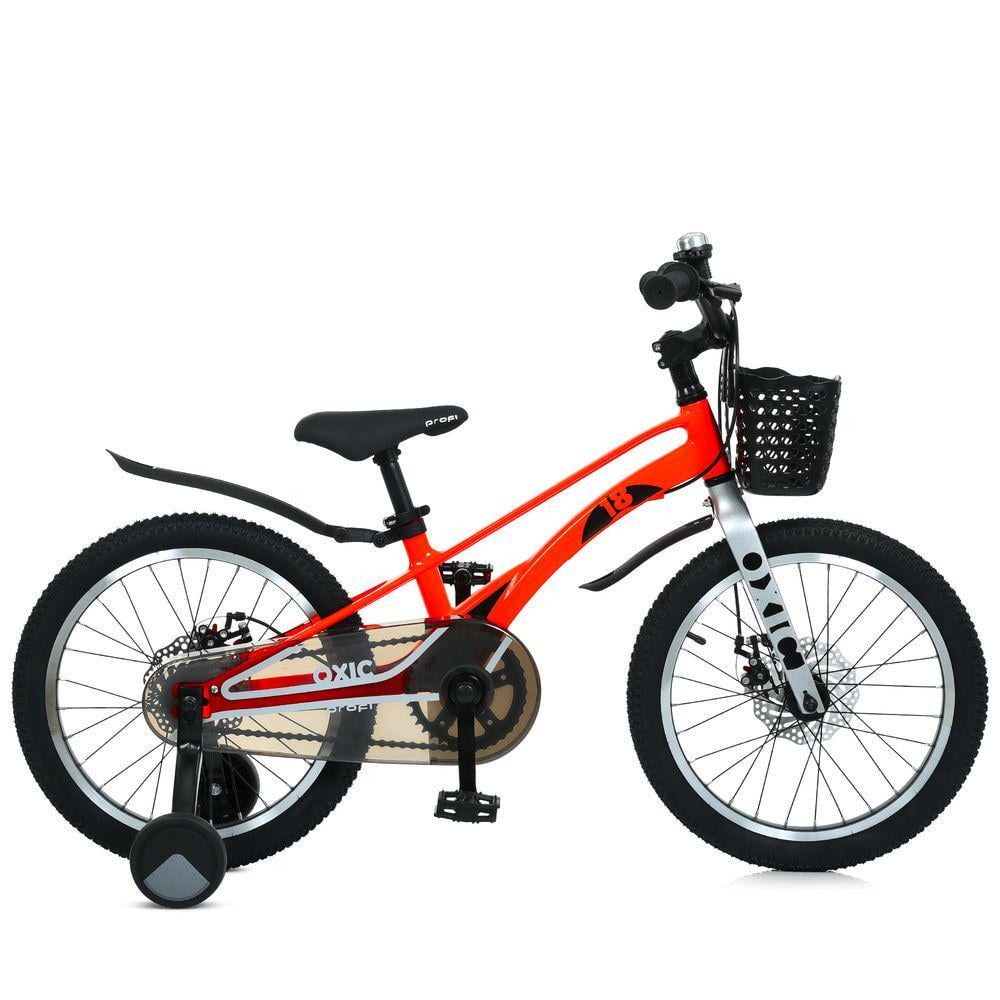Дитячий велосипед PROF1 Oxic 18" магнієвий з кошиком Помаранчевий - фото 2 Дитячий велосипед PROF1 Oxic 18" магнієвий з кошиком Помаранчевий - фото 2
