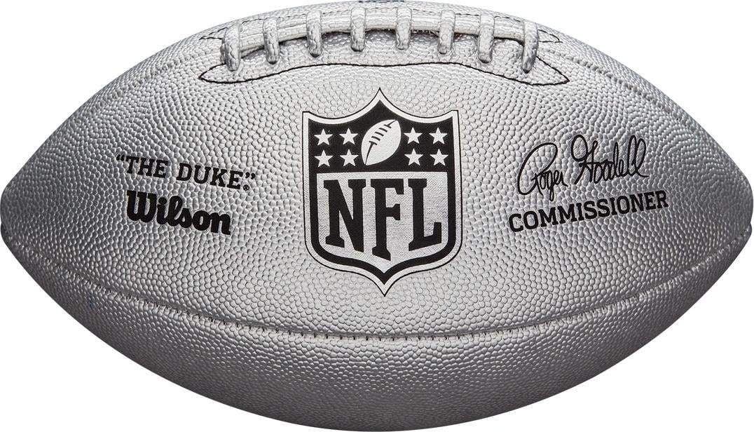 Мяч для американского футбола Wilson DUKE METALLIC EDITION OS FB р. 5 Серебряный (WTF1827XB)