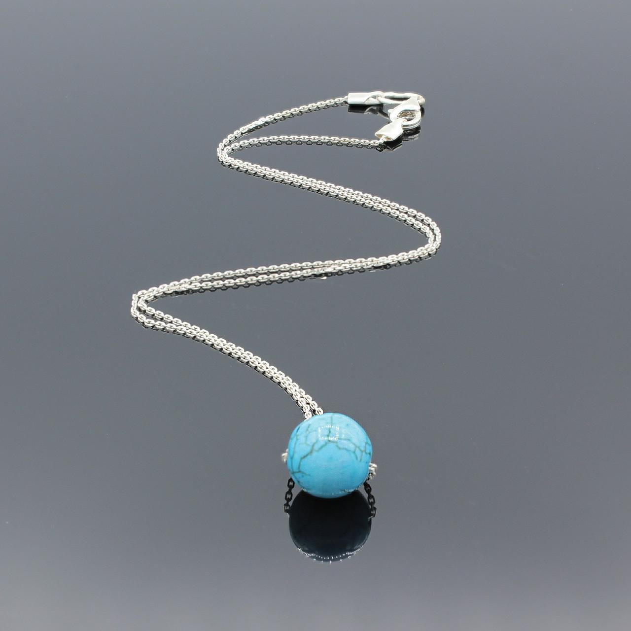 Серебряное колье Бирюза