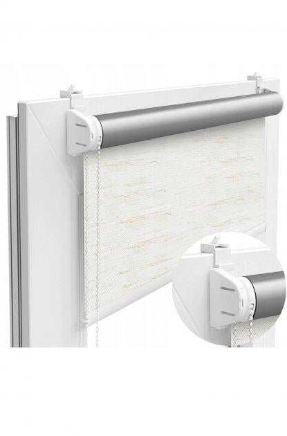 Тканинна ролета для мансардних вікон Roletas 66x160 см тканина блекаут Лен (7089)