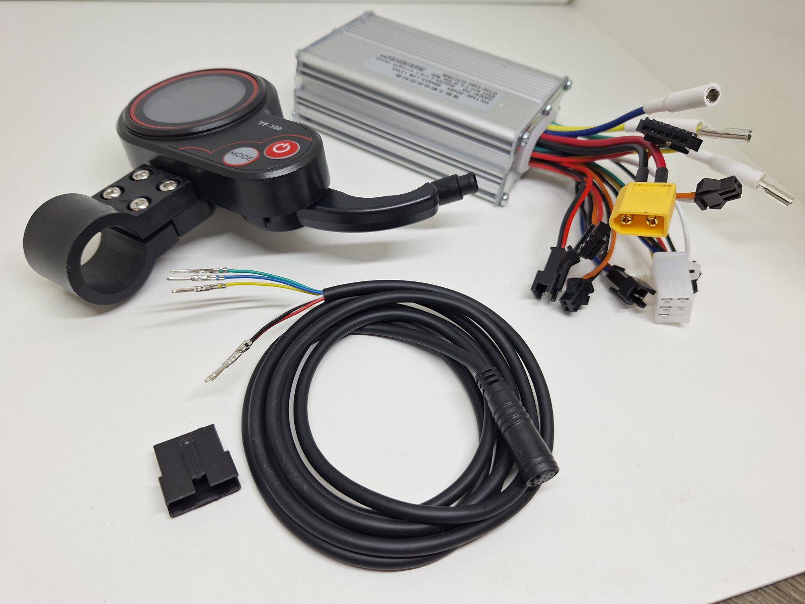 Контроллер на электросамокат с ручкой газа TF-100 куркового типа LCD экран 48v 500w