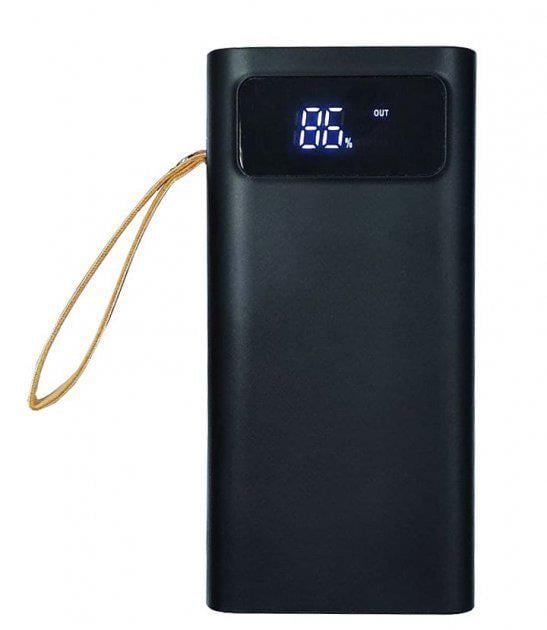 Павербанк с индикацией зарядки/фонариком/кабелями PR142 30000 mAh Черный (24139-01)