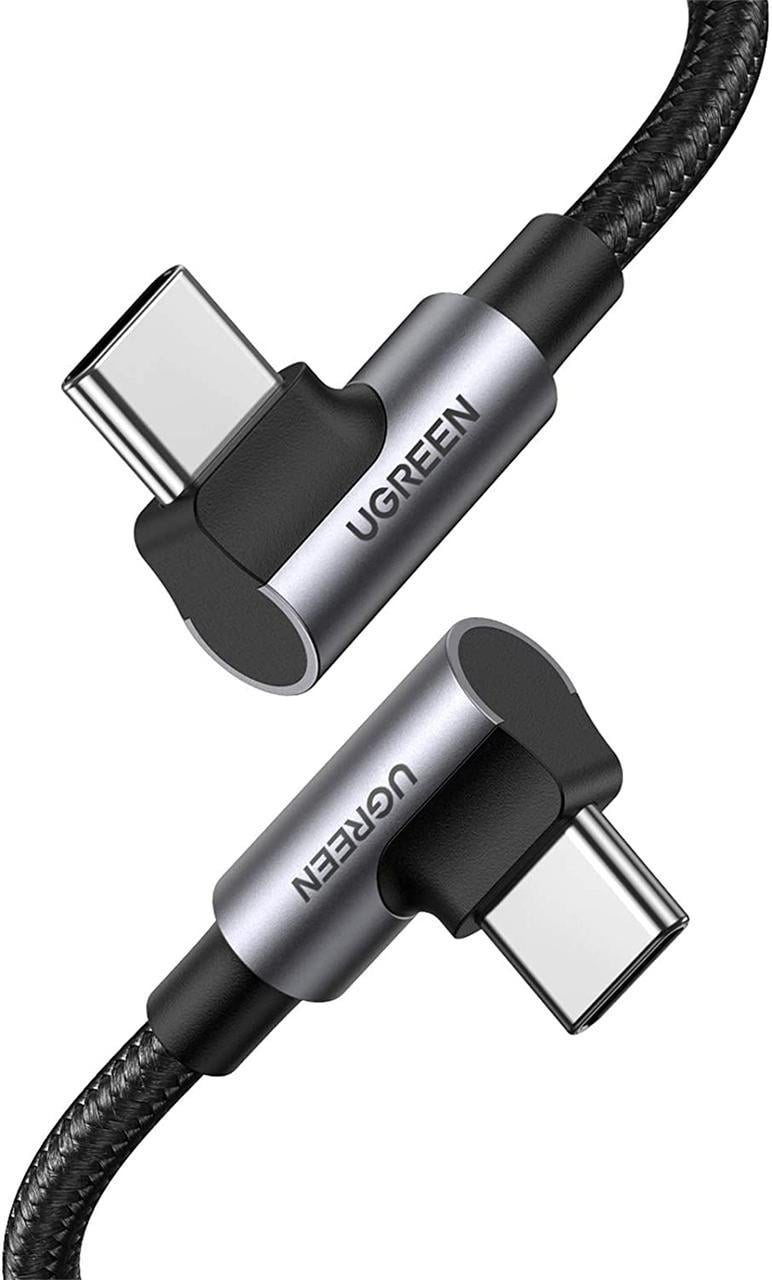 Кабель зарядный Ugreen Type-C 90° 5А 100 W QC4,0 1 м Black (US335)