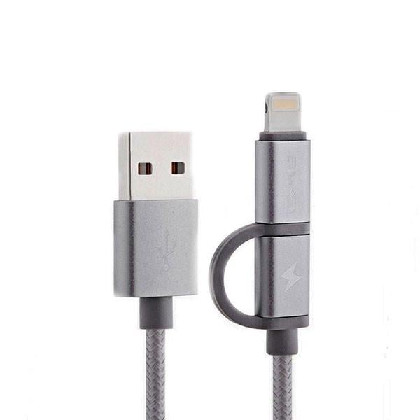 Кабель 2 в 1 Lightning і Micro USB Awei CL-930C grey (iz12858) - фото 1