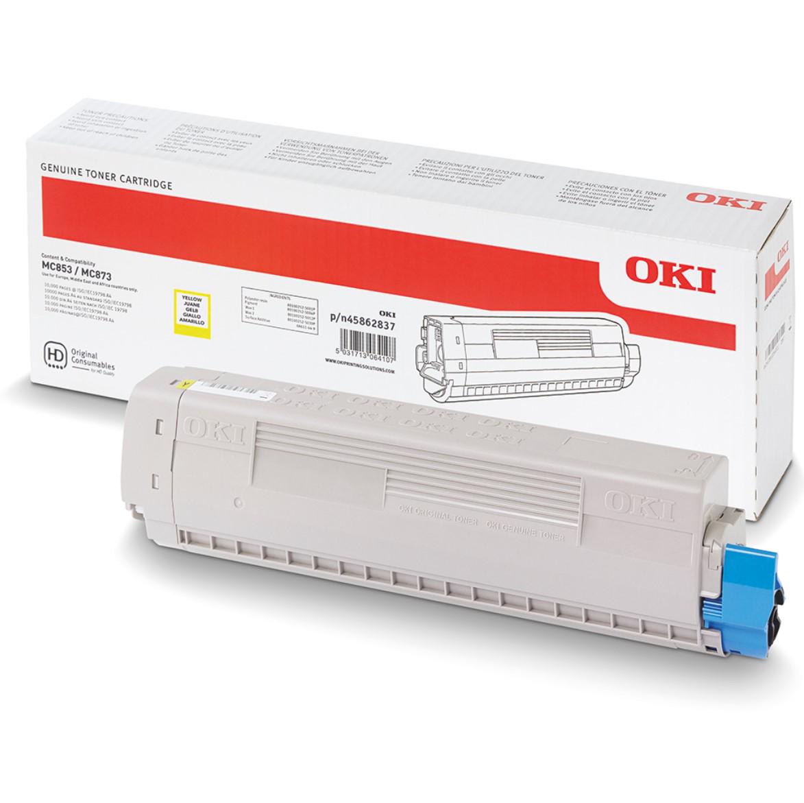 Картридж для лазерного принтера OKI TONER-Y-MC853/873/883-7,3K Желтый (585536)