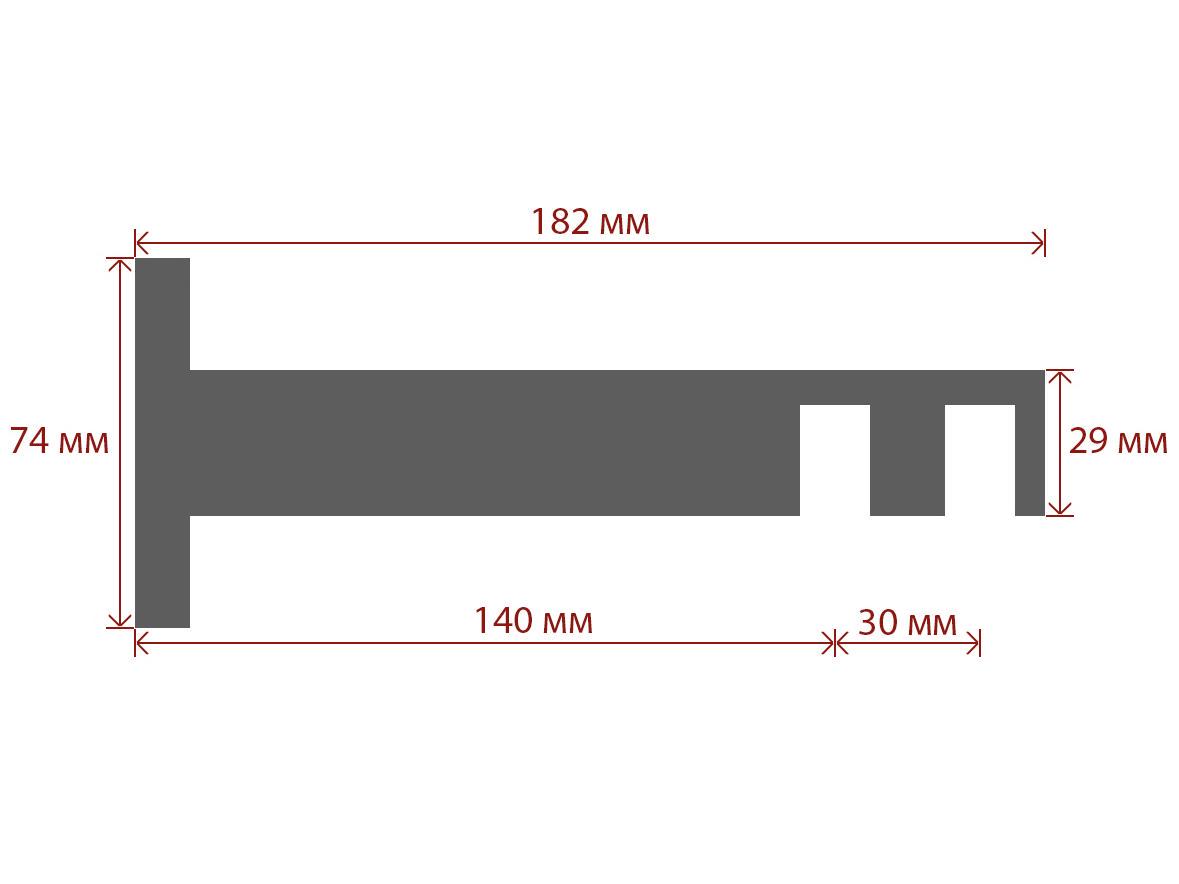 Кронштейн Quadrum Скарлайн подвійний 14-17 см матова сталь - фото 2