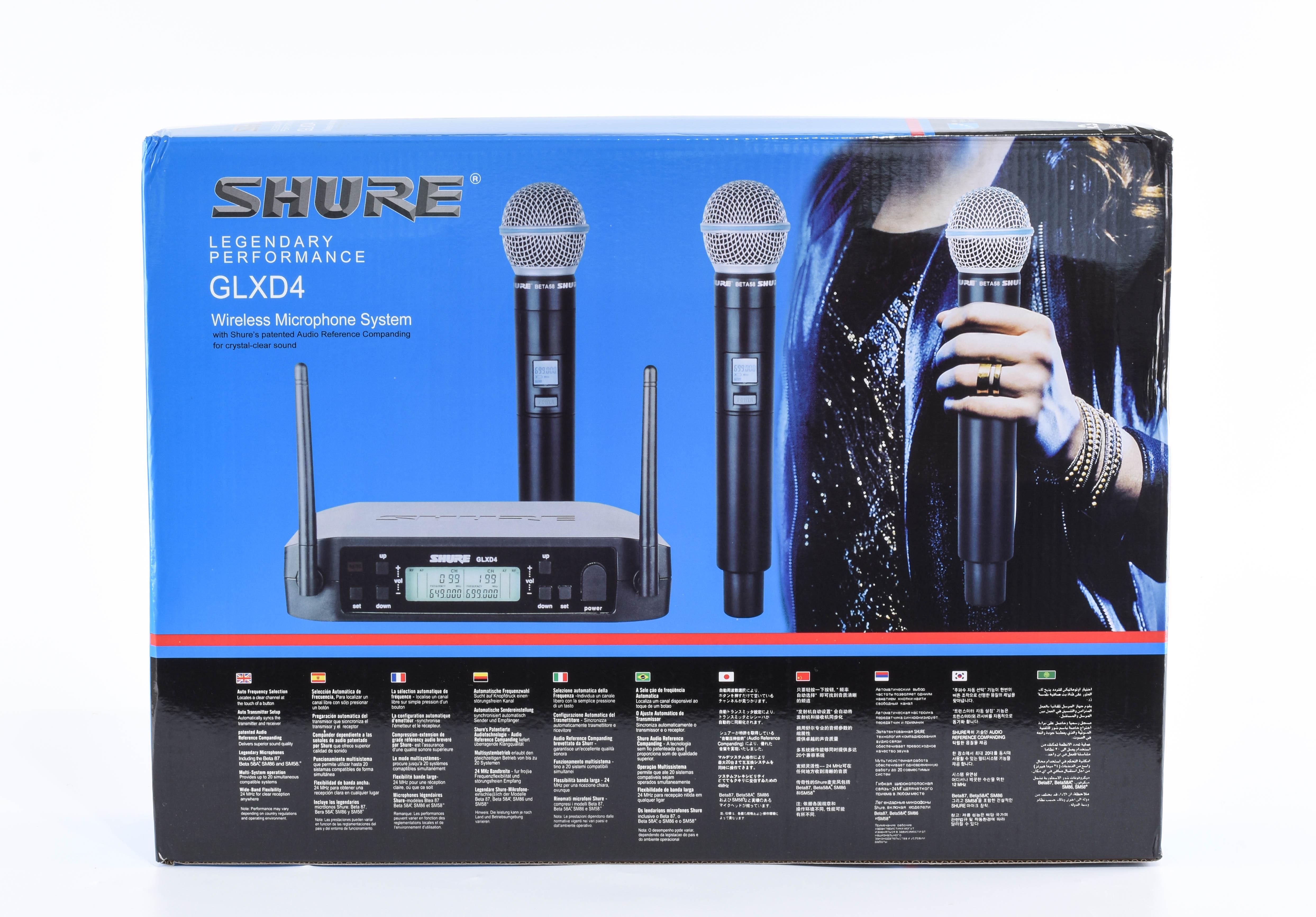 Мікрофони з радіосистемою SHURE GLXD4 BETA 58A (0026) - фото 4 Мікрофони з радіосистемою SHURE GLXD4 BETA 58A (0026) - фото 4