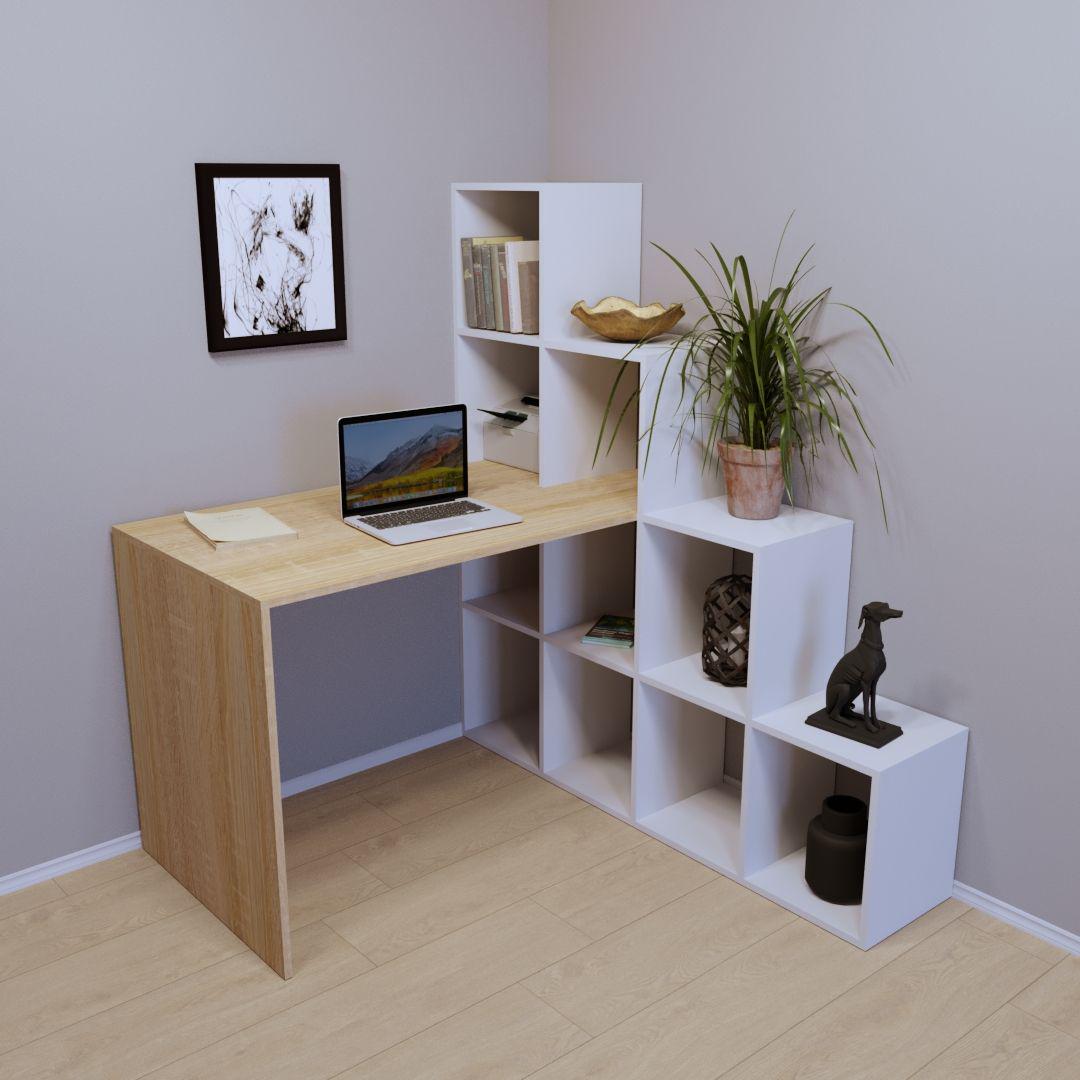 Письмовий стіл Тіса-меблі СП-122 120x143x130 см Дуб сонома/Білий