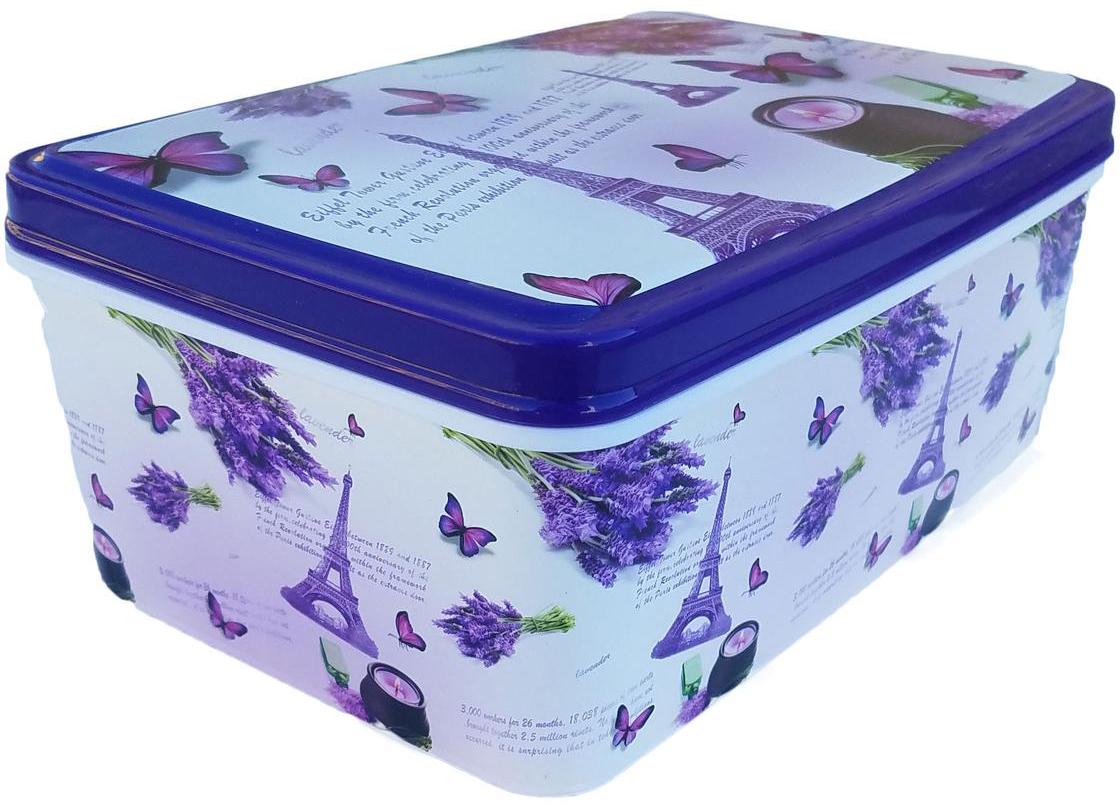 Пластиковый прямоугольный контейнер с крышкой 5,5 л 20x28x12 см Эйфелева башня (472856-Prob)