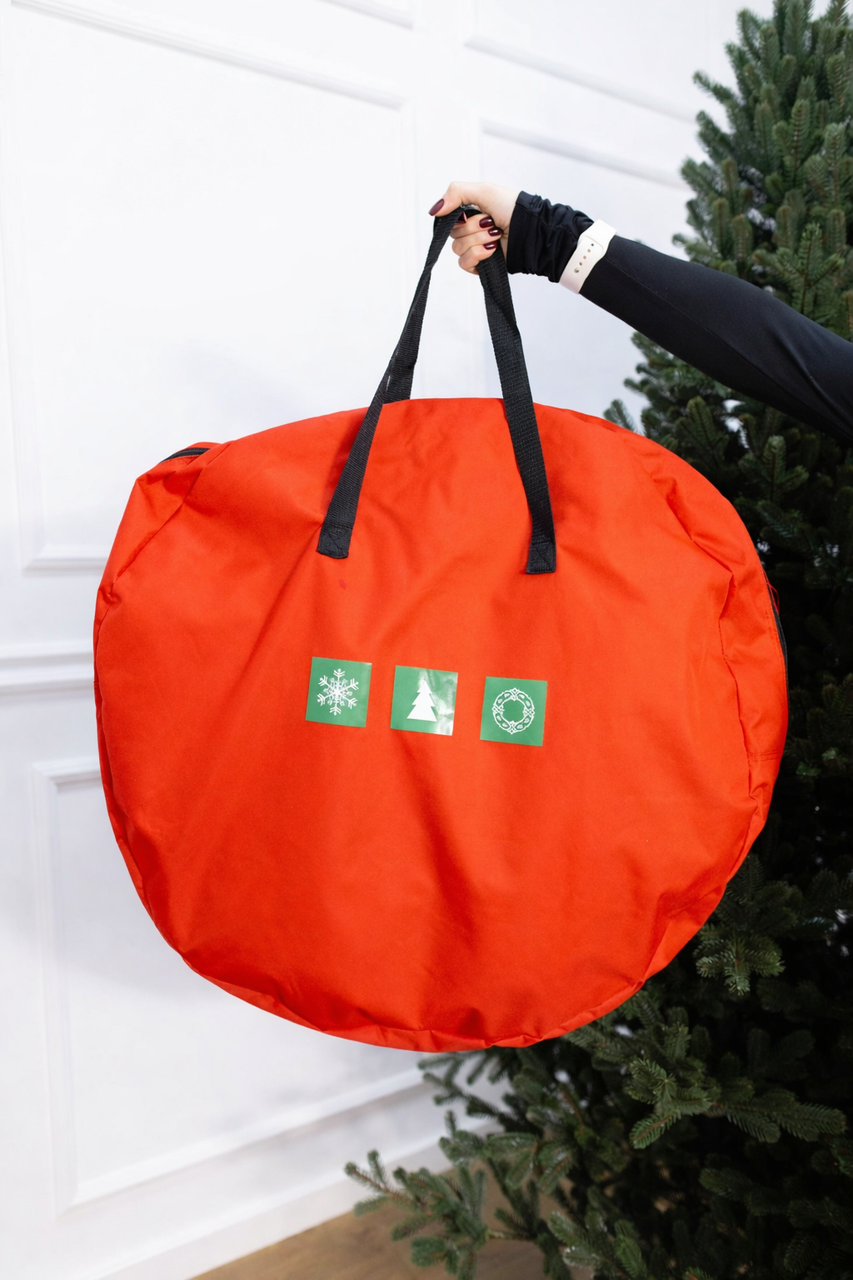 Сумка-чохол SG для зберігання новорічних прикрас d 50 см Червоний (100021)
