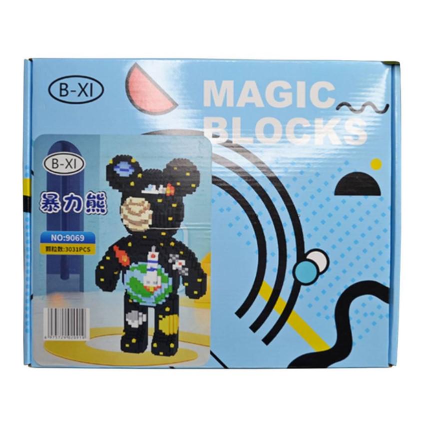 Конструктор Magic Blocks 3D Bearbrick Мишка Планеты 30 см/1800 дет. (1000-ZB-129) - фото 2