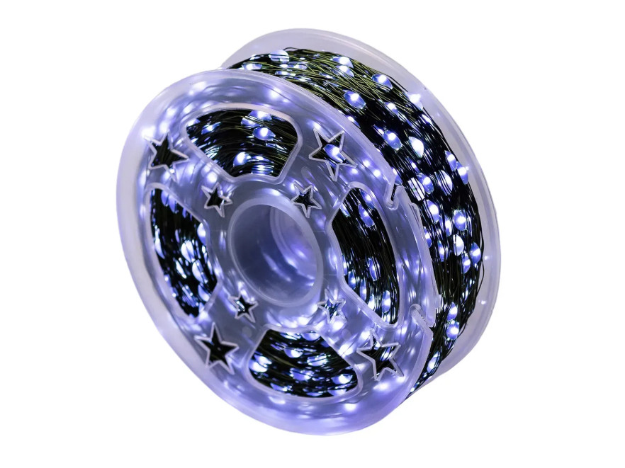 Гірлянда роса на катушки на USB з пультом и 8 режимами 200 м 200 LED на зеленом проводі Холодне світло (FC25003) - фото 1 Гірлянда роса на катушки на USB з пультом и 8 режимами 200 м 200 LED на зеленом проводі Холодне світло (FC25003) - фото 1