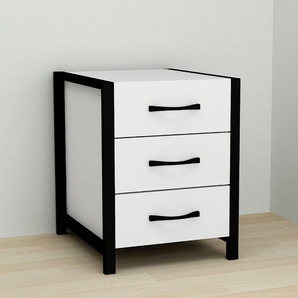 Тумба универсальная Ferrum-decor Вивьен 3 ДСП 16 мм 50x41x40 см Черный/Белый (FRD-104186) Тумба универсальная Ferrum-decor Вивьен 3 ДСП 16 мм 50x41x40 см Черный/Белый (FRD-104186)