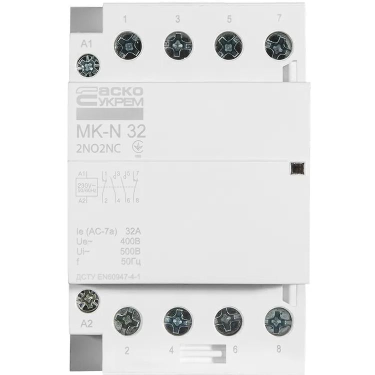 Контактор модульный АСКО-УКРЕМ MK-N 4P 32 А 2NO/2NC 220 В (3016627462)