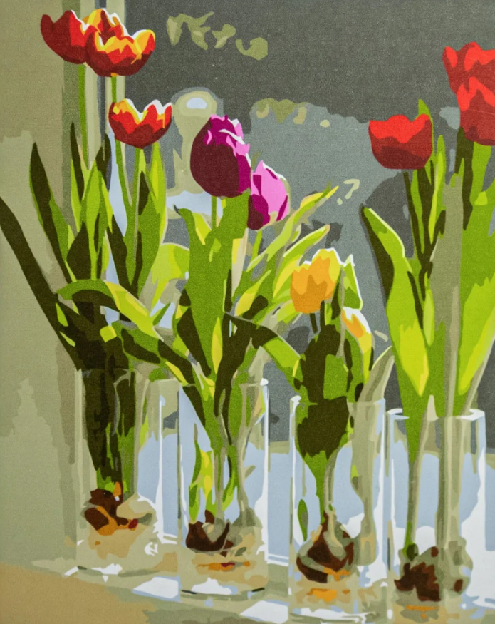 Картина по номерам Strateg Тюльпаны в стаканах 40x50 см (VA-3397)