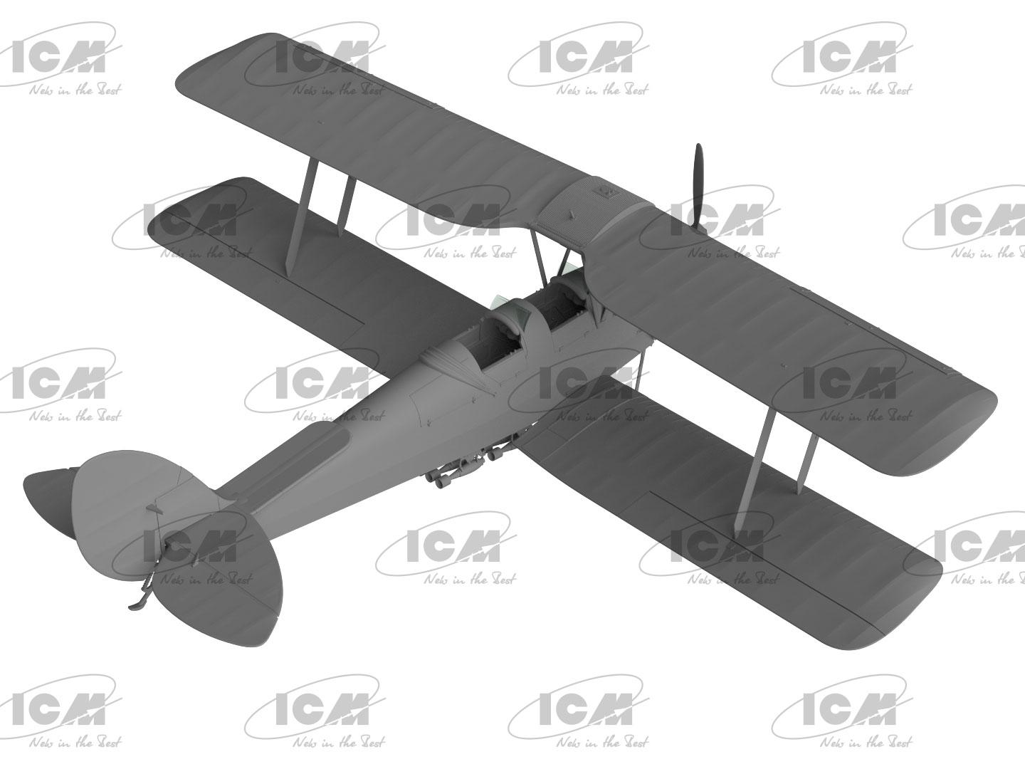 Сборная модель ICM DH. 82A Tiger Moth британский учебный самолет 2 СВ с бомбами (32038) - фото 10