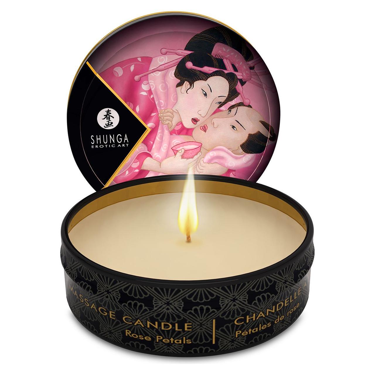 Массажная свеча Shunga MINI MASSAGE CANDLE Rose Petals 30 мл (SO2516)