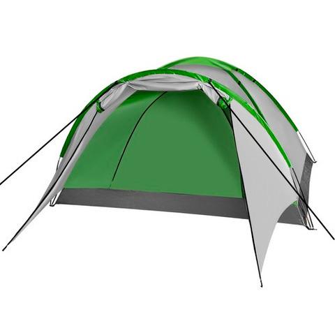 Палатка с навесом в чехле туристическая четырехместная 200х200х140 см Серо-зеленый - фото 7