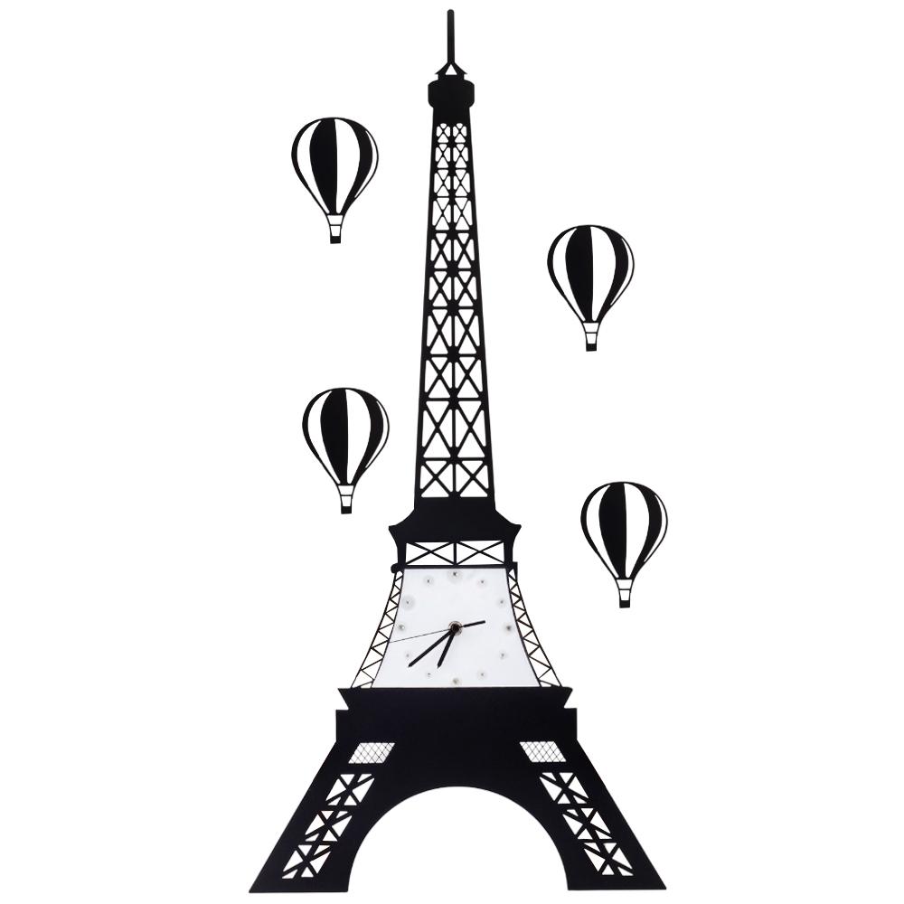 Часы настенные Elisey Эйфелева башня 80х37 см Черный (99-81-FZ017)