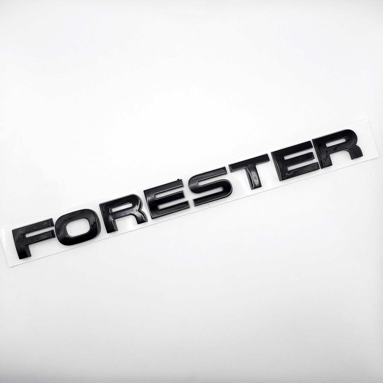 Эмблема надпись Forester Subaru ABS 25х2,2 см Черный глянцевый (2976618724)