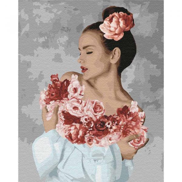 Картина по номерам Идейка Цветы Люди Цветочное настроение 40х50 см в термопакете (КНО4748-mt)