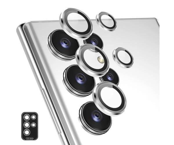 Защитное стекло с рамкой CD Pattern для Samsung Galaxy S25 Ultra на заднюю камеру Серебряный