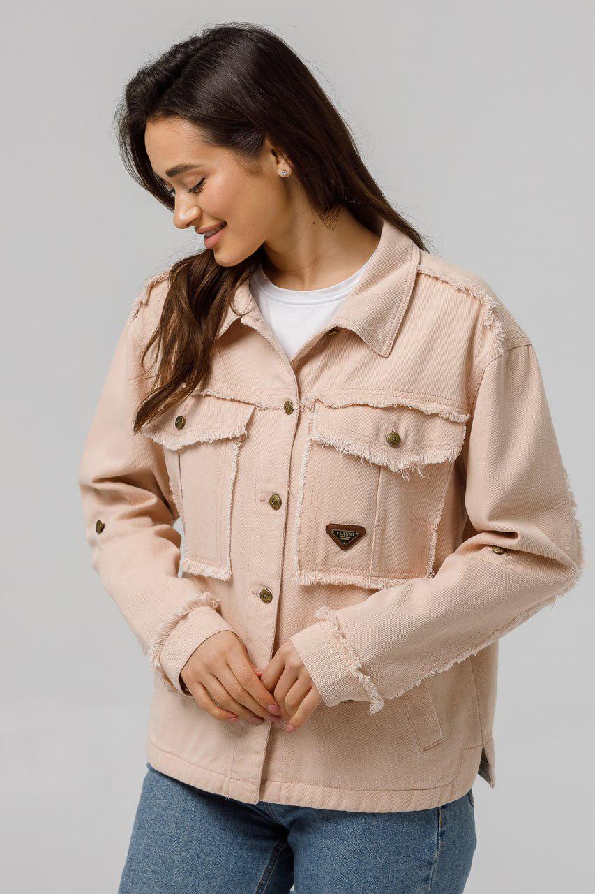 Куртка джинсовая женская оверсайз р. 46 Светло-розовый Куртка джинсовая женская оверсайз р. 46 Светло-розовый