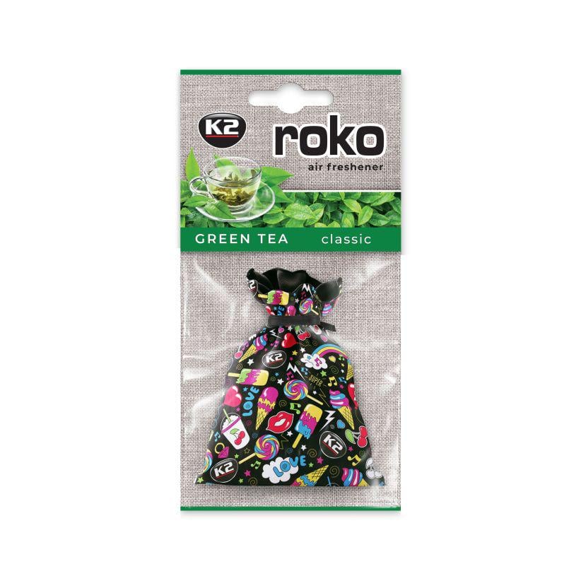 Ароматизатор для салону авто Roko Fun з ароматом зелений чай 25 г (K20316)