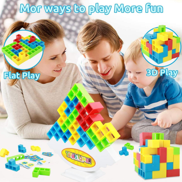 Гра сімейна Tetra Tetris Tower балансуючий Тетріс на 16 блоків 2-4 гравці - фото 8 Гра сімейна Tetra Tetris Tower балансуючий Тетріс на 16 блоків 2-4 гравці - фото 8