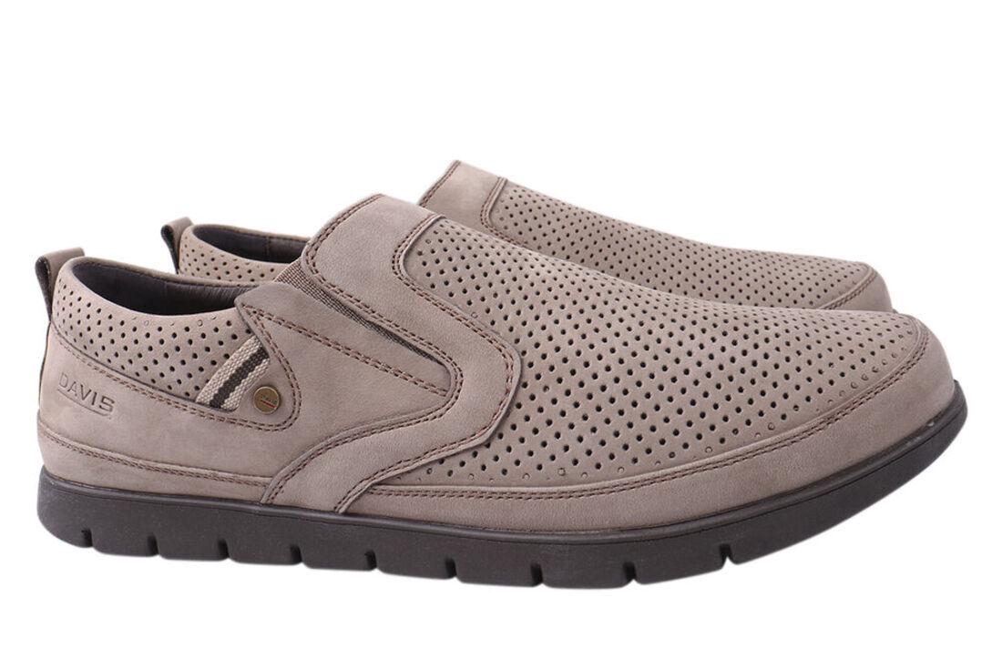 Туфли мужские Davis из кожи-нубука на низком ходу р. 40 Капучино (97-9/21LTCP)