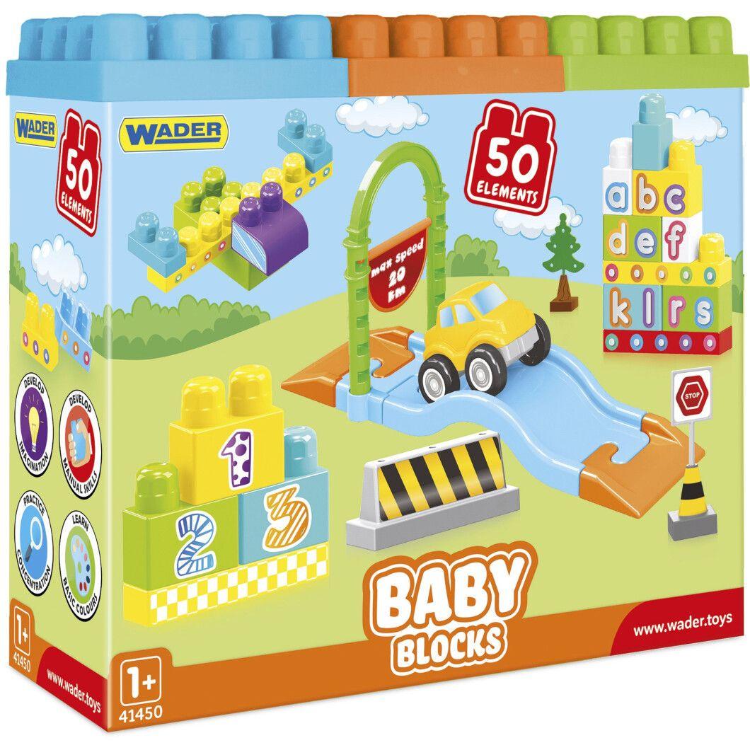 Конструктор Wader Baby Blocks Мои первые кубики 50 шт.