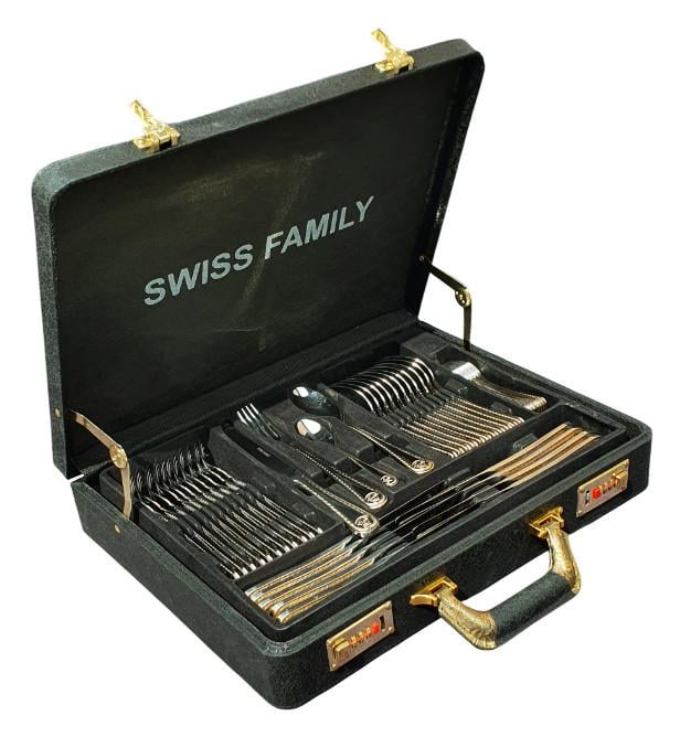 Набір столових приладів Swiss Family 187 Версаче на 12 персон у подарунковому кейсі 48 предметів (2726266643)