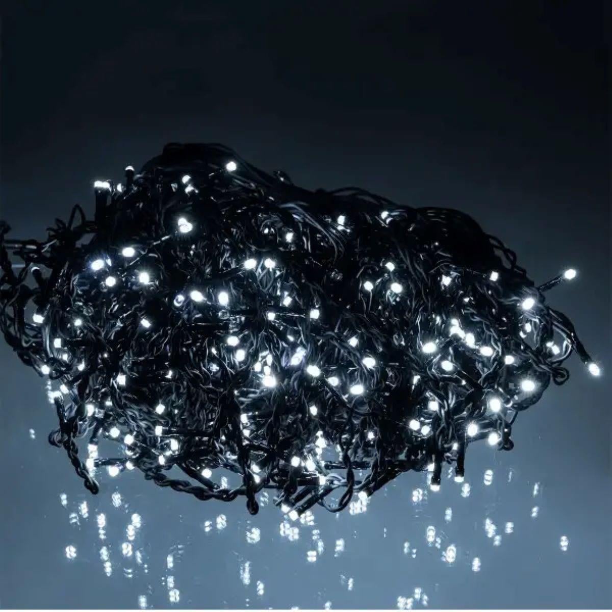 Гирлянда новогодняя уличная Бахрома 36 м 600 LED черный провод Белый (36МBW)