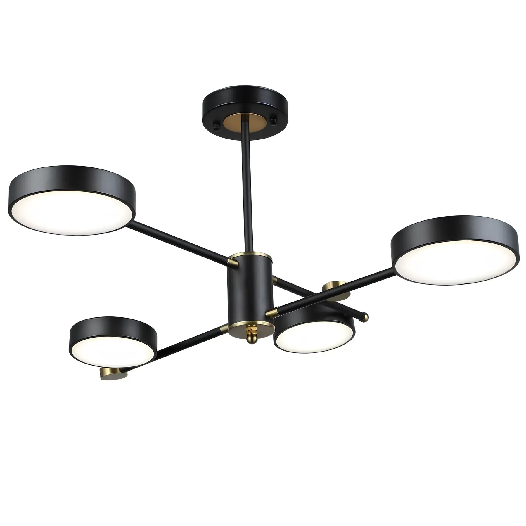 LED-люстра потолочная Sirius на четыре плафона 3000/6500К IP20 B YH1124/4 BK+C 84W Черный/Медный (28687292)