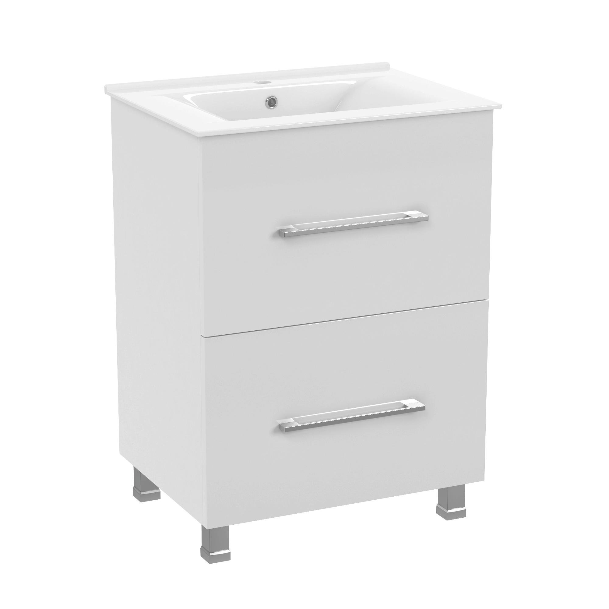 Тумба с умывальником напольная VOLLE NEMO 15-17-61N 61,5x70x46,5 см Белый (97159)