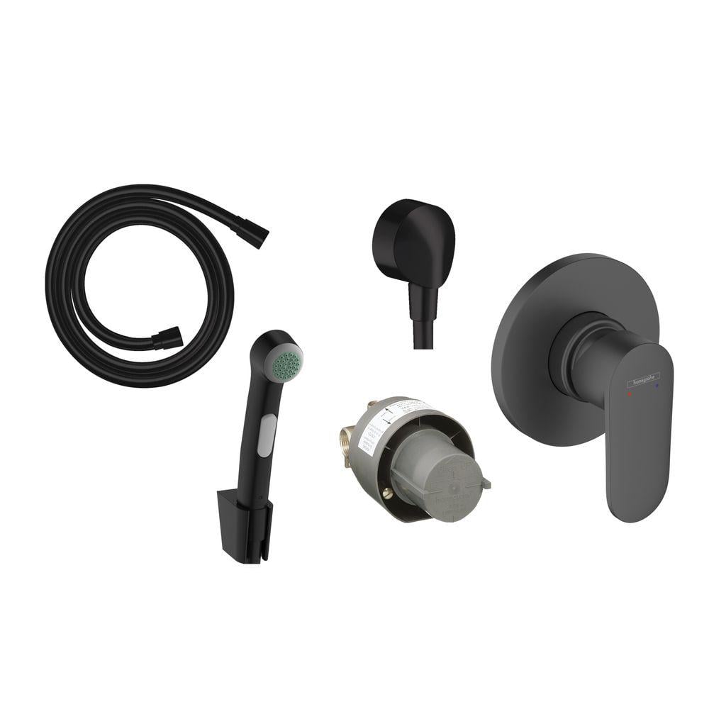 Ггигиенический душ Hansgrohe Vernis Blend со смесителем скрытого монтажа Черный (20230005)