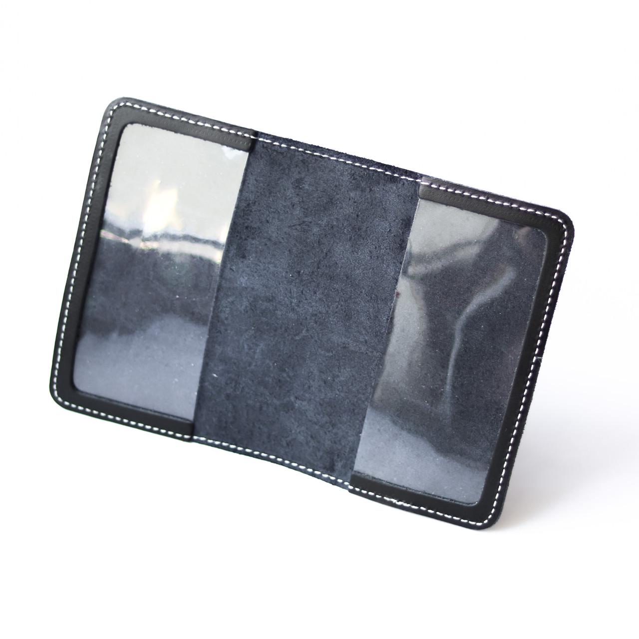 Обкладинка Військовий квиток біла нитка Чорний/Срібний (2050742737) - фото 2