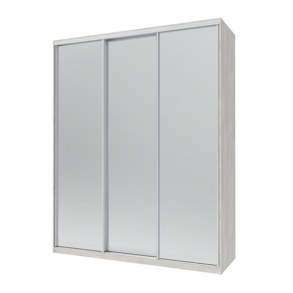 Шкаф-купе трехдверный Doros Сити Лайт 3 зеркала 180х60х225 см Белое дерево (DRS-011076)