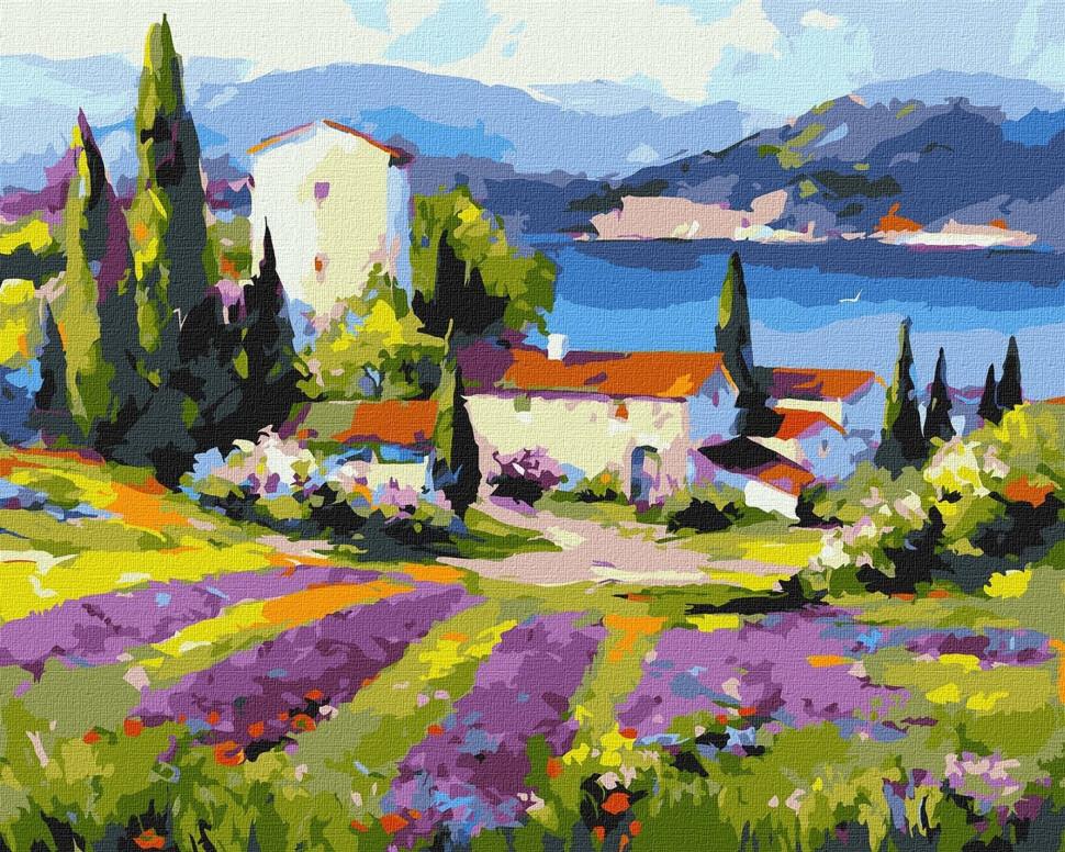 Картина по номерам Идейка Городок у моря 40x50 см (KHO6316)