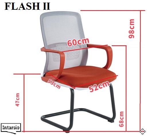 Кресло офисное для конференций Intarsio Flash II Серый/Синий/Черный (FLASHIIBL) - фото 6