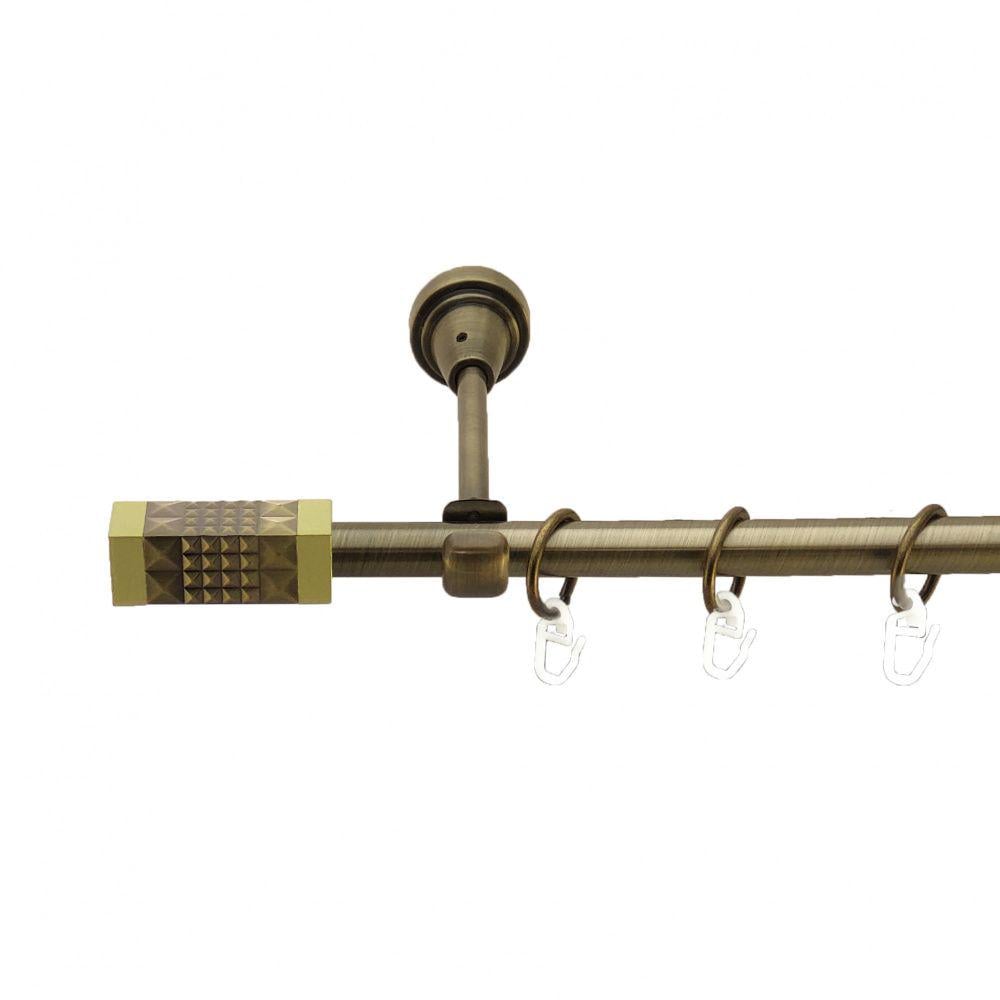 Карниз Orvit Рубікела металевий однорядний відкритий гладка труба кільце металеве 16 мм 300 см Антик (3327927)