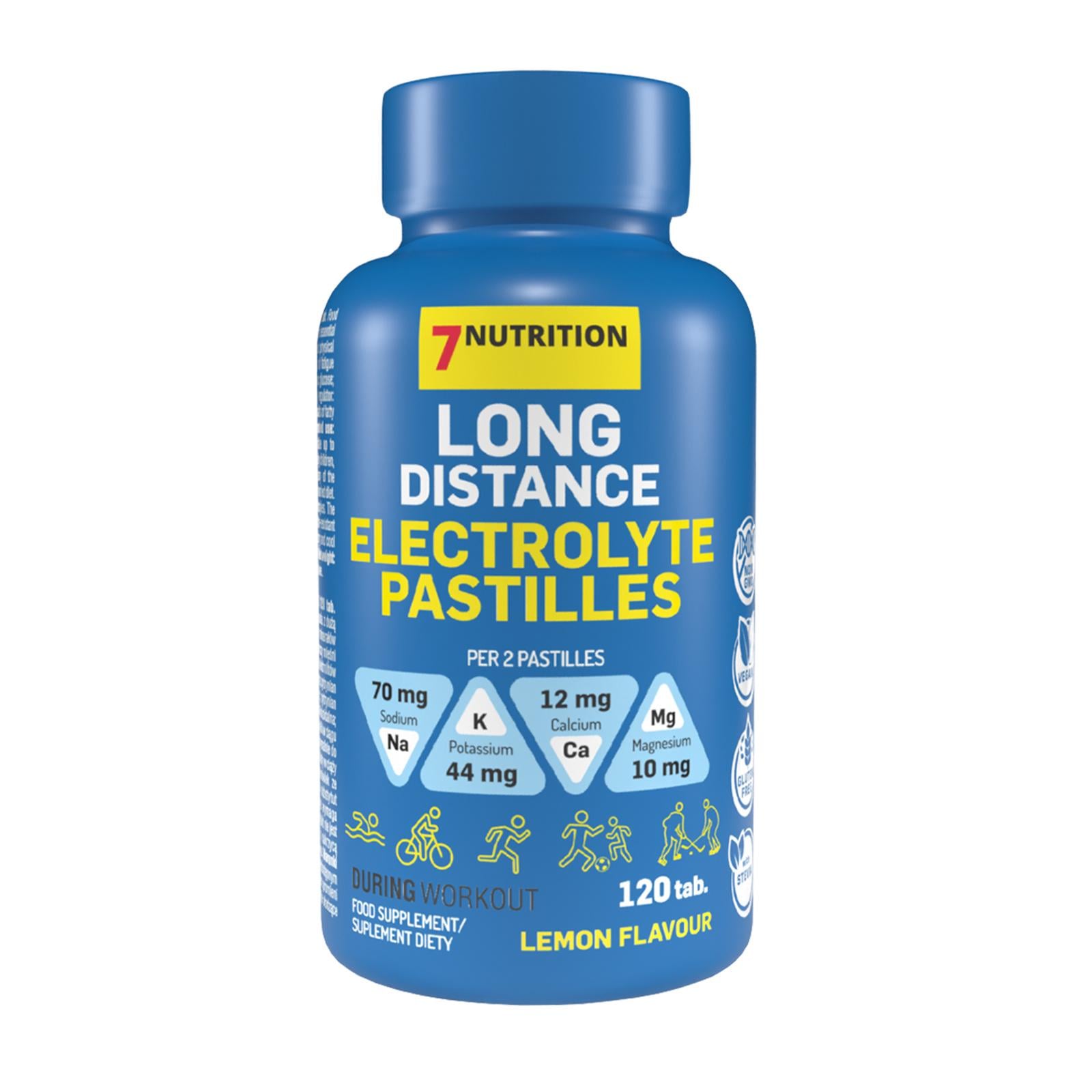 Электролиты 7 Nutrition Long Distance Electrolytes Pastilles Lemon 120 таблеток