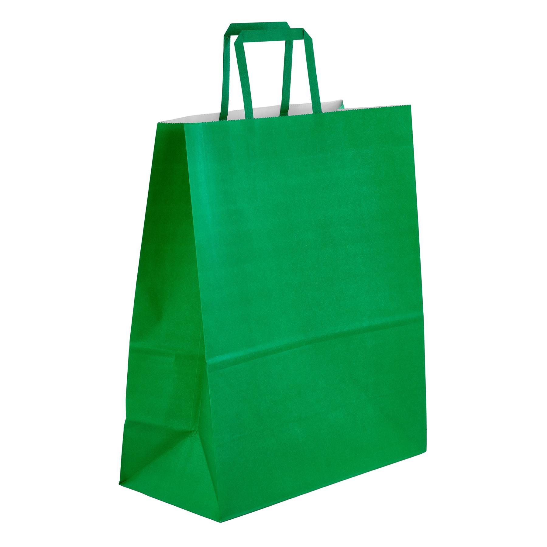 Пакет паперовий PAPERPRO з плоскими ручками 370х305х150 мм 90 г/м2 5 шт. Зелений (137030511503)